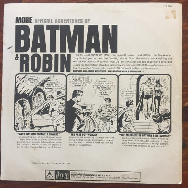 Batman & Robin – More Official Adventures Of Batman & Robin LP vinyl record, image 2 of 2