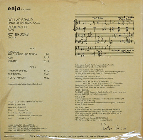 Dollar Brand – The Children Of Africa LP vinyl record, image 2 of 5