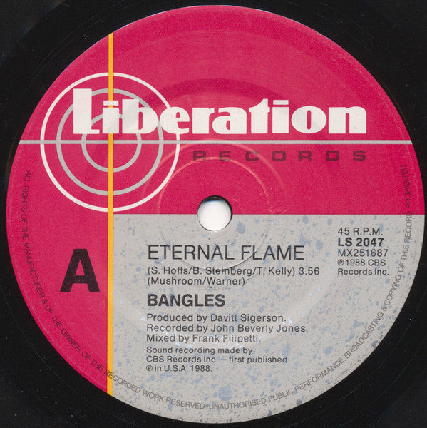 Bangles – Eternal Flame 7" vinyl record, image 3 of 4