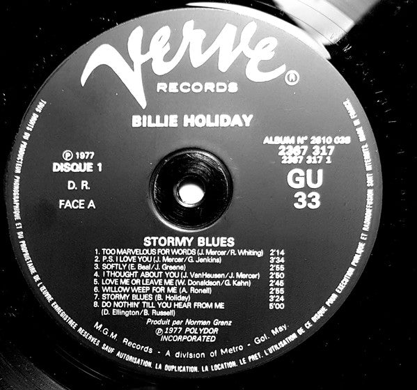 Billie Holiday – Stormy Blues (2xLP) LP vinyl record, image 3 of 3