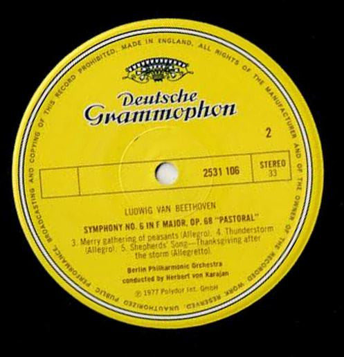 Ludwig van Beethoven, Herbert von Karajan, Berliner Philharmoniker – Symphony No.6 "Pastoral" LP vinyl record, image 3 of 3