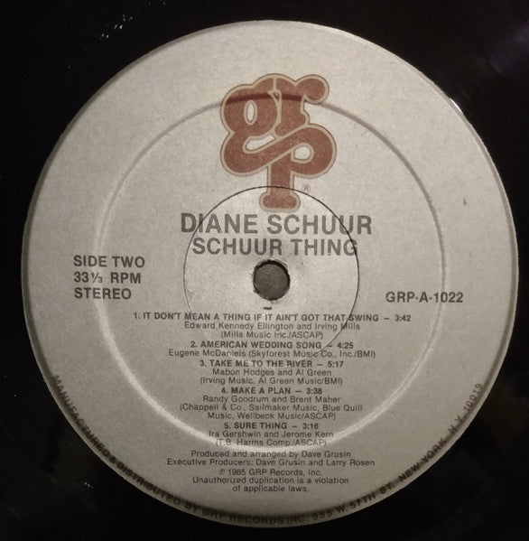 Diane Schuur – Schuur Thing LP vinyl record, image 4 of 6