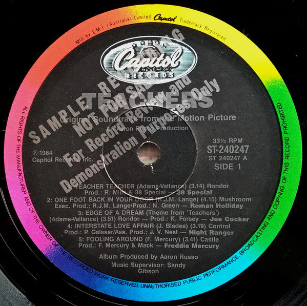 Various – Original Soundtrack From The Motion Picture "Teachers" LP vinyl record, image 3 of 4