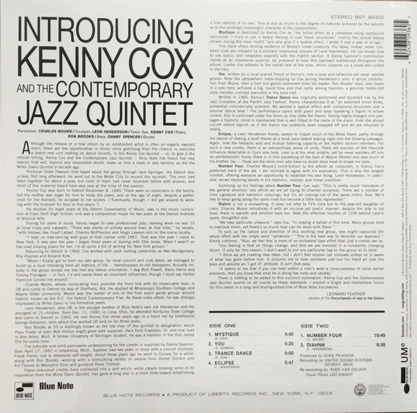 Kenny Cox, The Contemporary Jazz Quintet – Introducing Kenny Cox And The Contemporary Jazz Quintet LP vinyl record, image 3 of 5