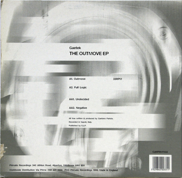 Gaetek – The Outmove E.P. 12" vinyl record, image 2 of 4