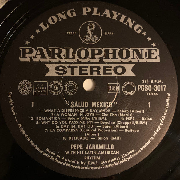 Pepe Jaramillo And His Latin-American Rhythm – Salud Mexico LP vinyl record, image 3 of 5