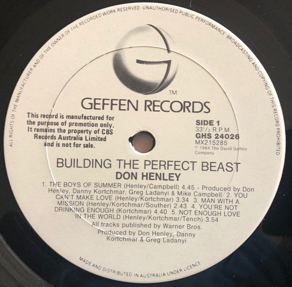 Don Henley – Building The Perfect Beast LP vinyl record, image 5 of 6