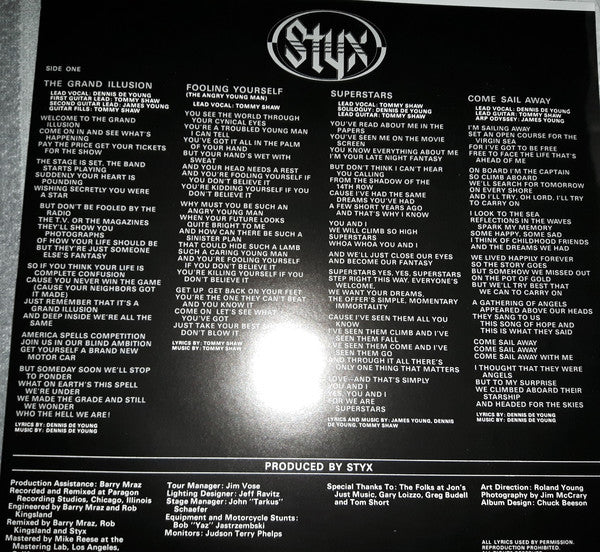 Styx – The Grand Illusion LP vinyl record, image 2 of 7