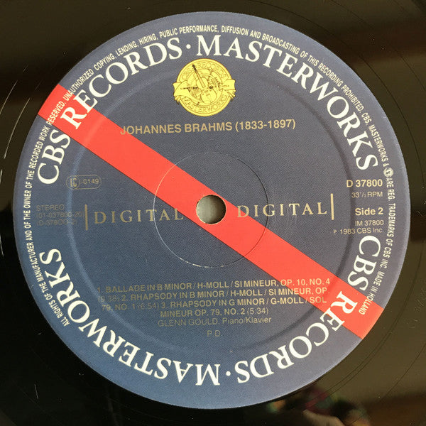 Johannes Brahms, Glenn Gould – Ballades, Op.10, Rhapsodies, Op.79 LP vinyl record, image 5 of 6