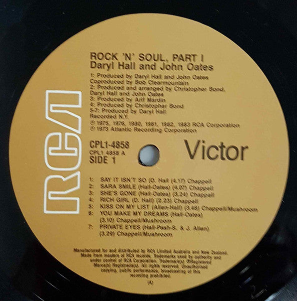 Daryl Hall & John Oates – Rock 'N Soul Part 1 LP vinyl record, image 5 of 5
