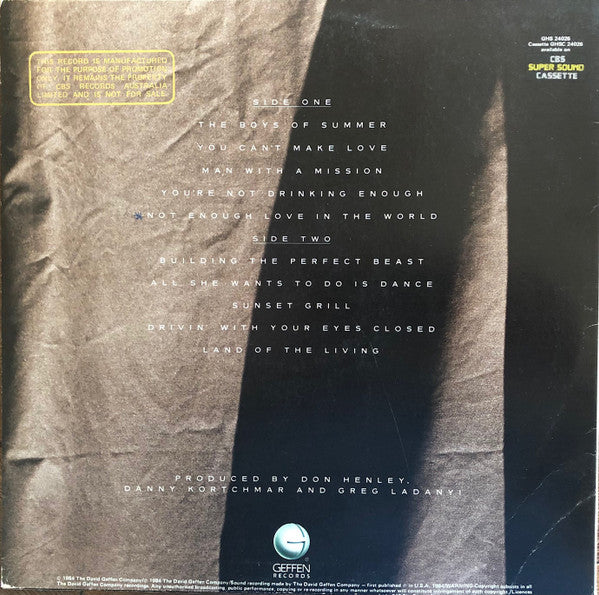 Don Henley – Building The Perfect Beast LP vinyl record, image 2 of 6