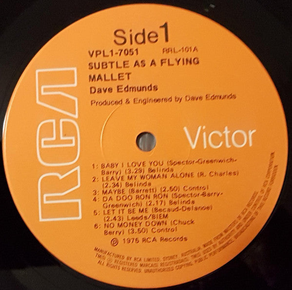 Dave Edmunds – Subtle As A Flying Mallet LP vinyl record, image 2 of 2