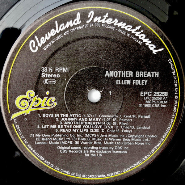 Ellen Foley – Another Breath LP vinyl record, image 3 of 6