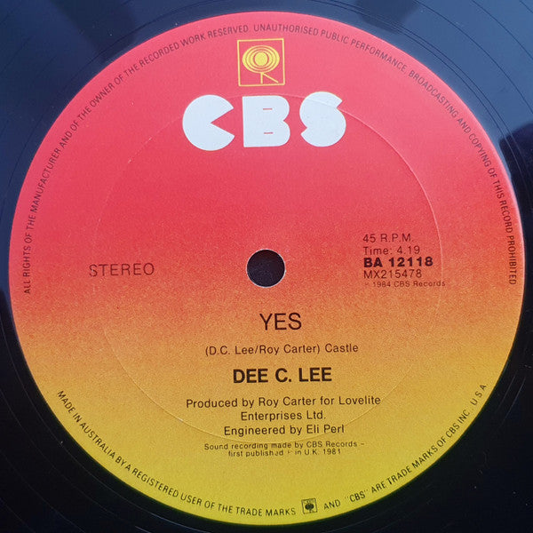 Dee C. Lee – Don't Do It Baby 12" vinyl record, image 4 of 4