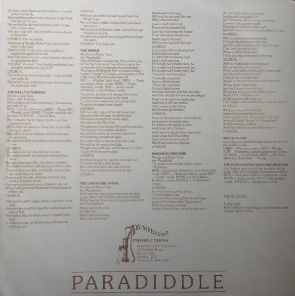 Paradiddle Traditional Folk Band – Sorry To Keep You Waiting LP vinyl record, image 4 of 6