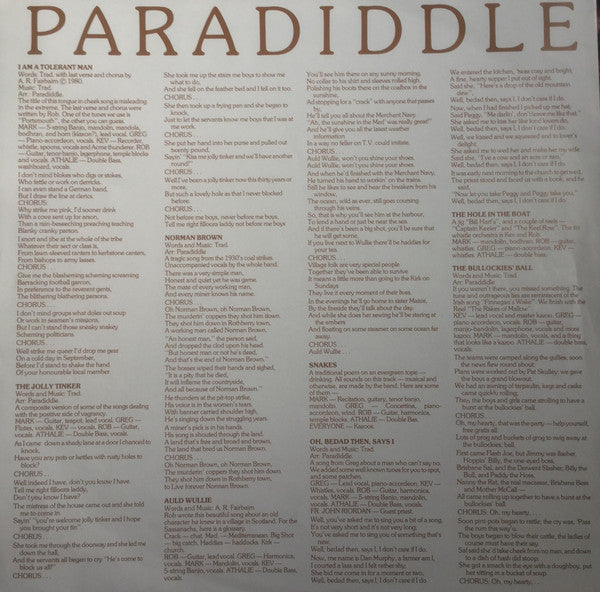 Paradiddle Traditional Folk Band – Sorry To Keep You Waiting LP vinyl record, image 3 of 6