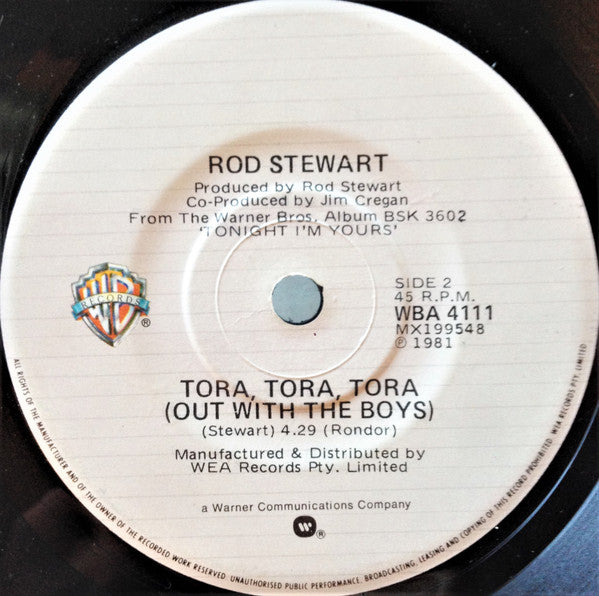 Rod Stewart – Young Turks 7" vinyl record, image 2 of 3