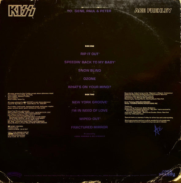 Kiss, Ace Frehley – Ace Frehley LP vinyl record, image 2 of 9