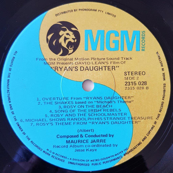 Maurice Jarre – Ryan's Daughter LP vinyl record, image 5 of 5