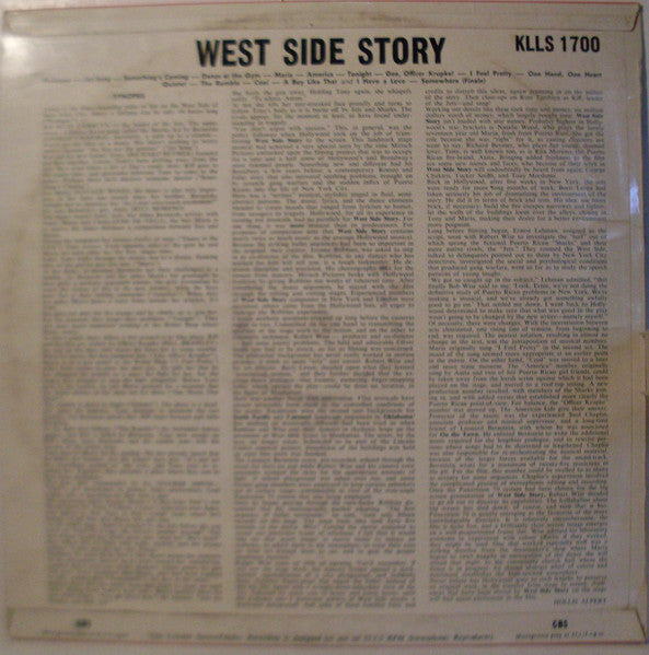 Natalie Wood, Richard Beymer, Russ Tamblyn, Rita Moreno, George Chakiris, Leonard Bernstein, Stephen Sondheim, Johnny Green – West Side Story (The Original Sound Track Recording) LP vinyl record, image 2 of 4