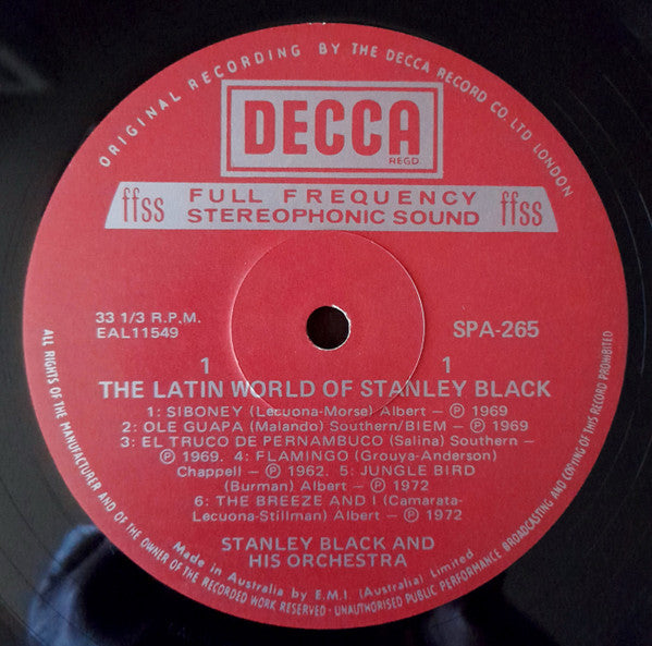 Stanley Black – The Latin World Of Stanley Black LP vinyl record, image 3 of 4