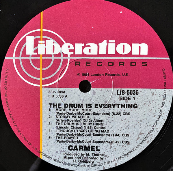 Carmel – The Drum Is Everything LP vinyl record, image 4 of 5
