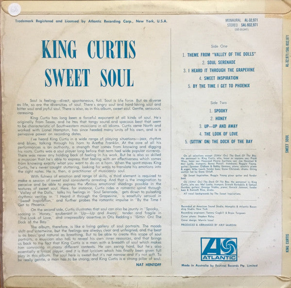King Curtis – Sweet Soul LP vinyl record, image 2 of 3