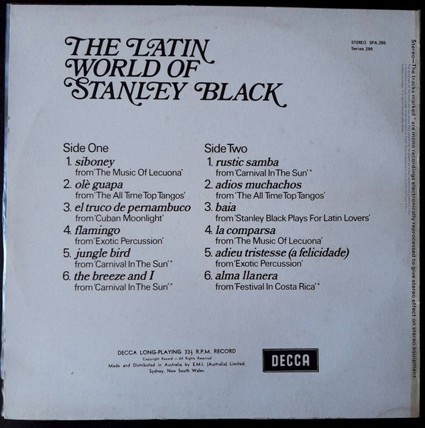 Stanley Black – The Latin World Of Stanley Black LP vinyl record, image 2 of 4