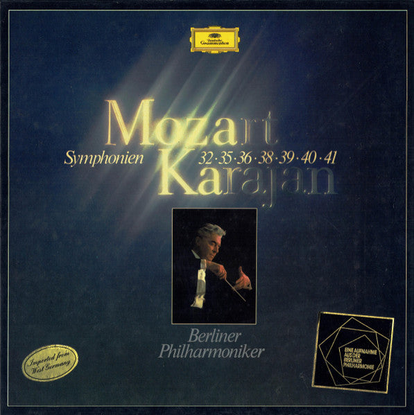 Wolfgang Amadeus Mozart, Herbert Von Karajan, Berliner Philharmoniker – Symphonien 32 · 35 · 36 · 38 · 39 · 40 · 41 (3xLP) LP vinyl record, image 1 of 10