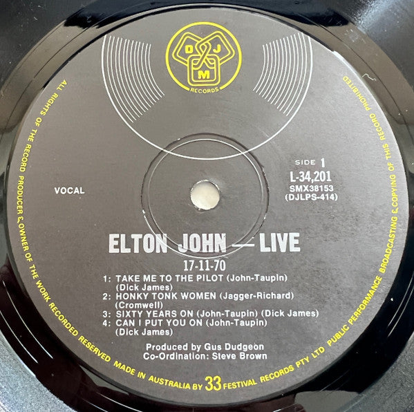 Elton John – 17-11-70 LP vinyl record, image 3 of 4