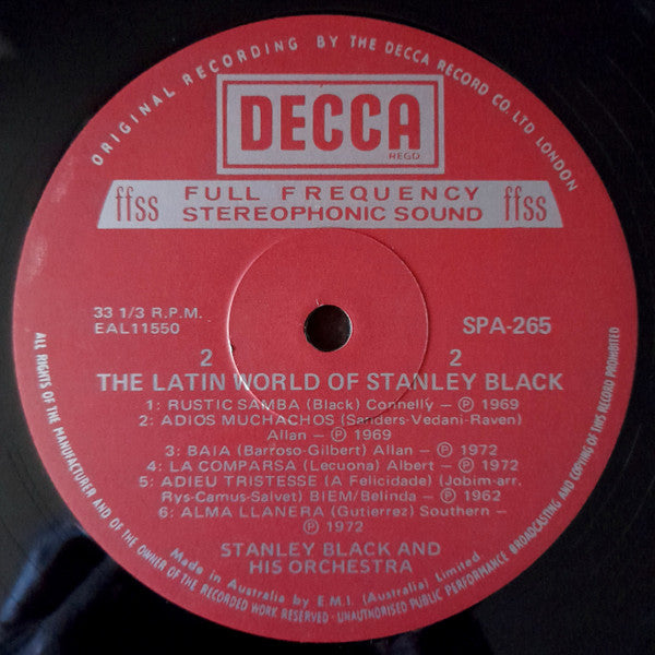Stanley Black – The Latin World Of Stanley Black LP vinyl record, image 4 of 4