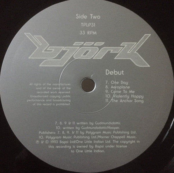 Björk – Debut LP vinyl record, image 4 of 5