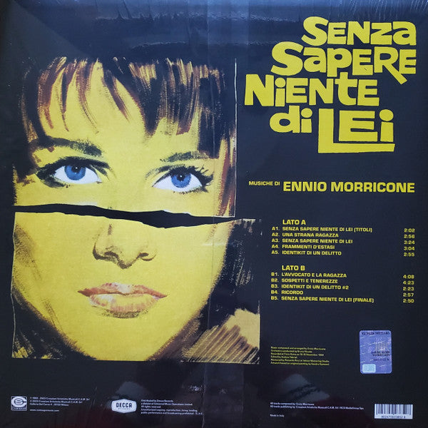 Ennio Morricone – Senza Sapere Niente Di Lei (Original Motion Picture Soundtrack) LP vinyl record, image 2 of 5