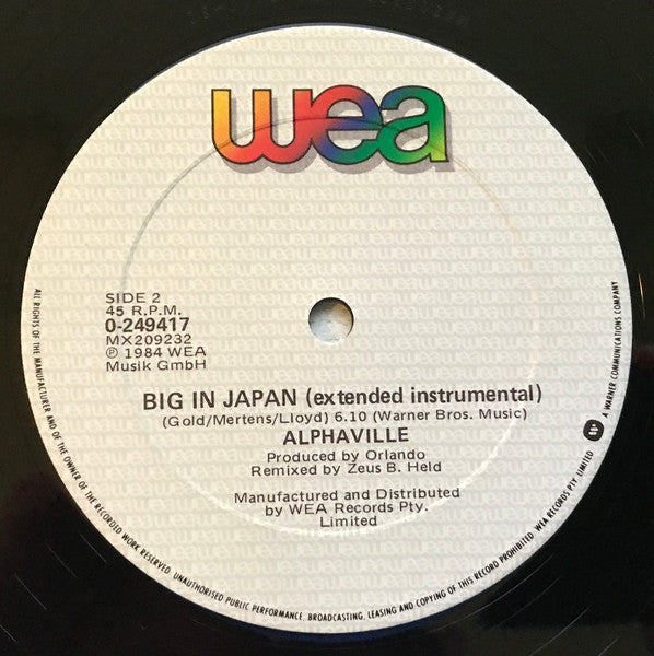 Alphaville – Big In Japan 12" vinyl record, image 4 of 4