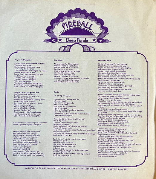 Deep Purple – Fireball LP vinyl record, image 8 of 8
