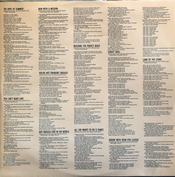 Don Henley – Building The Perfect Beast LP vinyl record, image 4 of 6