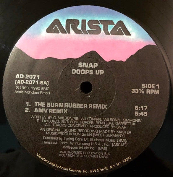 Snap! – Ooops Up / Believe The Hype 12" vinyl record, image 1 of 6