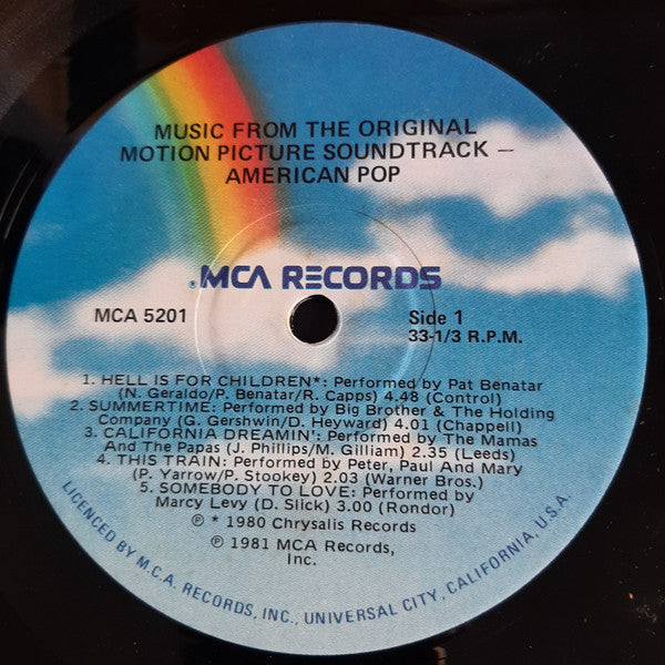 Various – Music From The Original Motion Picture Soundtrack American Pop LP vinyl record, image 3 of 4