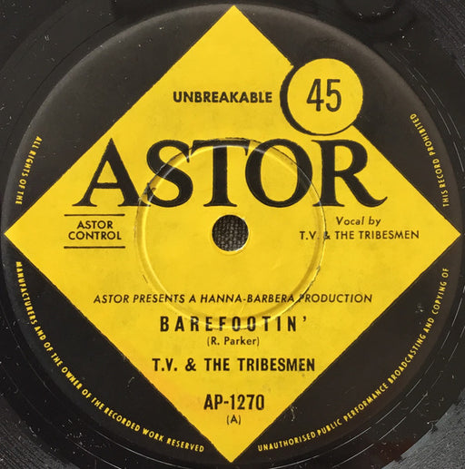 T.V. & The Tribesmen – Barefootin' 7" vinyl record, image 1 of 2
