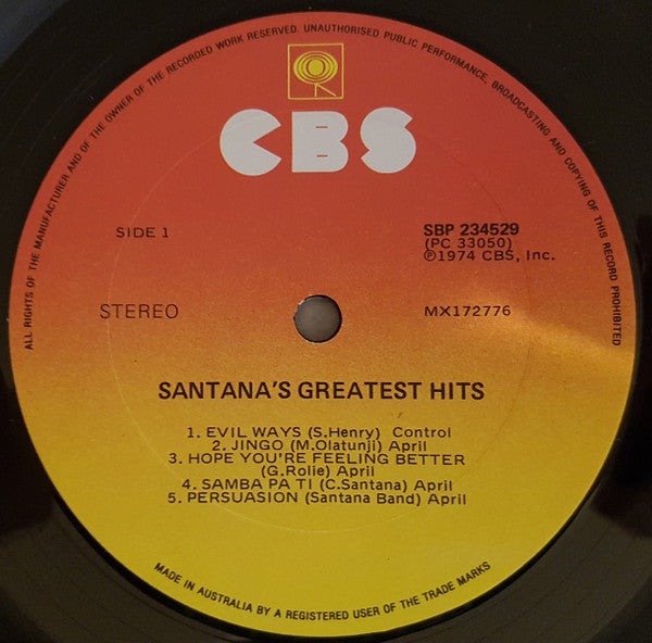 Santana – Santana's Greatest Hits LP vinyl record, image 3 of 4