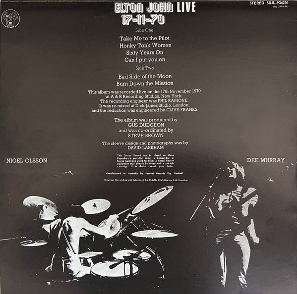 Elton John – 17-11-70 LP vinyl record, image 2 of 4