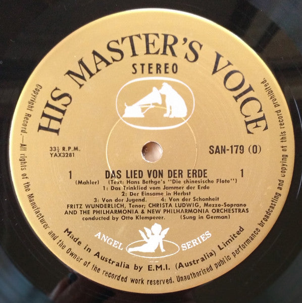 Gustav Mahler, Philharmonia Orchestra, Otto Klemperer, Christa Ludwig, Fritz Wunderlich, New Philharmonia Orchestra – Das Lied Von Der Erde LP vinyl record, image 4 of 6