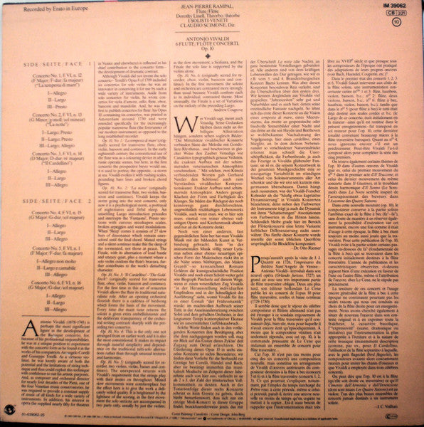 Antonio Vivaldi, Jean-Pierre Rampal, I Solisti Veneti, Claudio Scimone – 6 Concerti, Op. 10 LP vinyl record, image 2 of 5