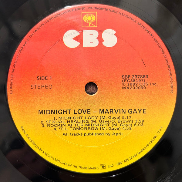 Marvin Gaye – Midnight Love LP vinyl record, image 3 of 4