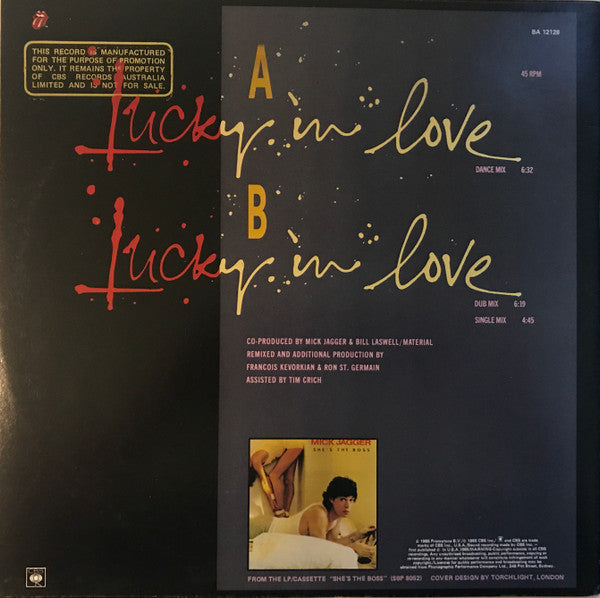 Mick Jagger – Lucky In Love 12" vinyl record, image 2 of 4