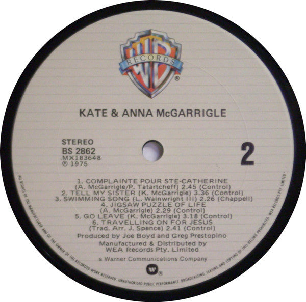 Kate & Anna McGarrigle – Kate & Anna McGarrigle LP vinyl record, image 4 of 4