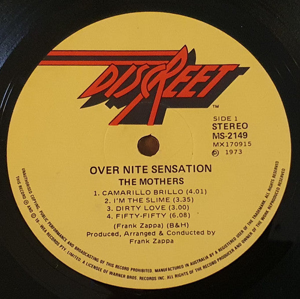 Frank Zappa, The Mothers – Over-Nite Sensation LP vinyl record, image 4 of 5