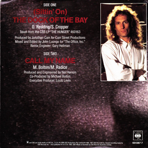 Michael Bolton – (Sittin' On) The Dock Of The Bay 7" vinyl record, image 2 of 4