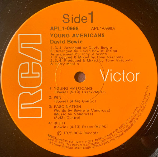 David Bowie – Young Americans LP vinyl record, image 3 of 5