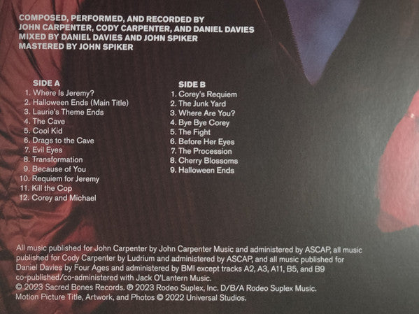 John Carpenter, Cody Carpenter, Daniel Davies – Halloween Ends (Original Motion Picture Soundtrack) LP vinyl record, image 8 of 10